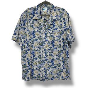 Vintage Pride Hawaiian Shirt Mens XL Blue Green Hawaii 100% Cotton USA!